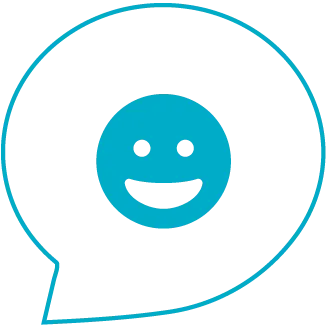 Smiley face icon in speech bubble