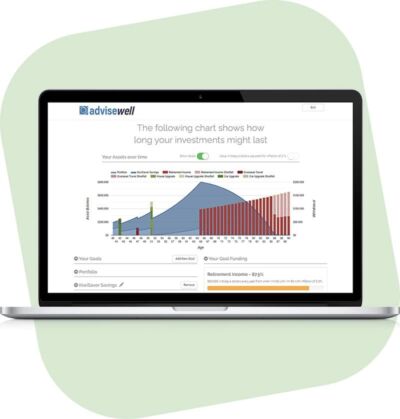 Engage Modelling Tool demo graph screenshot on a laptop